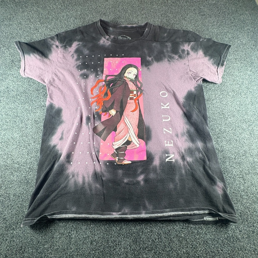 Demon Slayer T Shirt Mens Large Black Kimetsu No Yaiba Nezuko Kamado Tie Dye